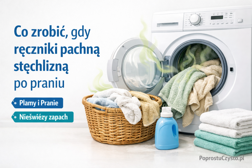 Ręczniki rozwieszone do przewietrzenia po praniu i ocena zapachu